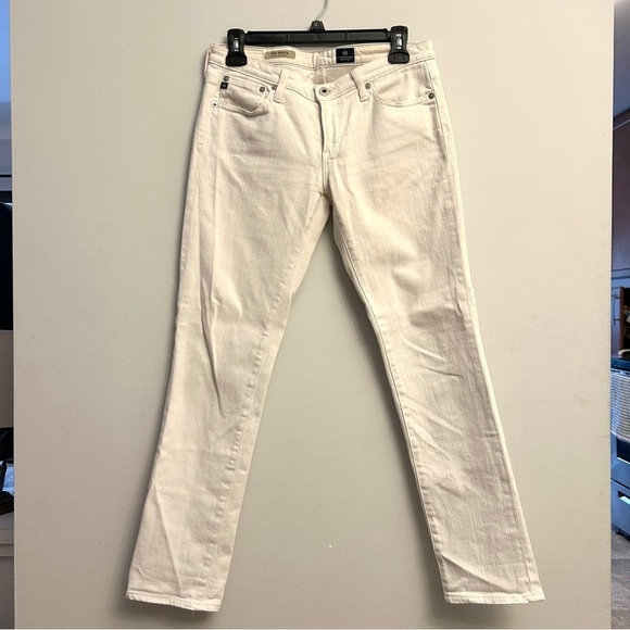 Ag Adriano Goldschmied Denim - Ag Adriano Goldschmied Women’s White Straight Leg Jeans The Stevie Size 28R
